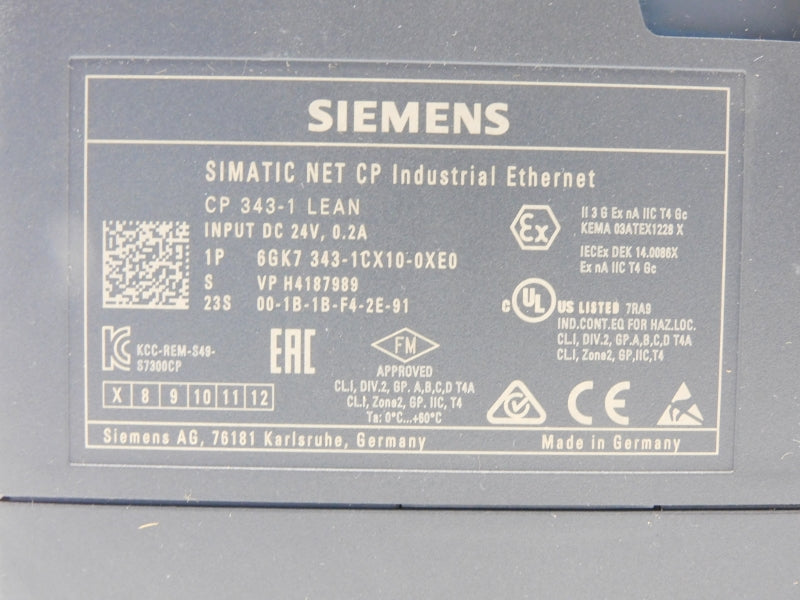 SIEMENS 6GK7343-1CX10-0XE0 F/W V3.0 24VDC 0.2A  NSMP