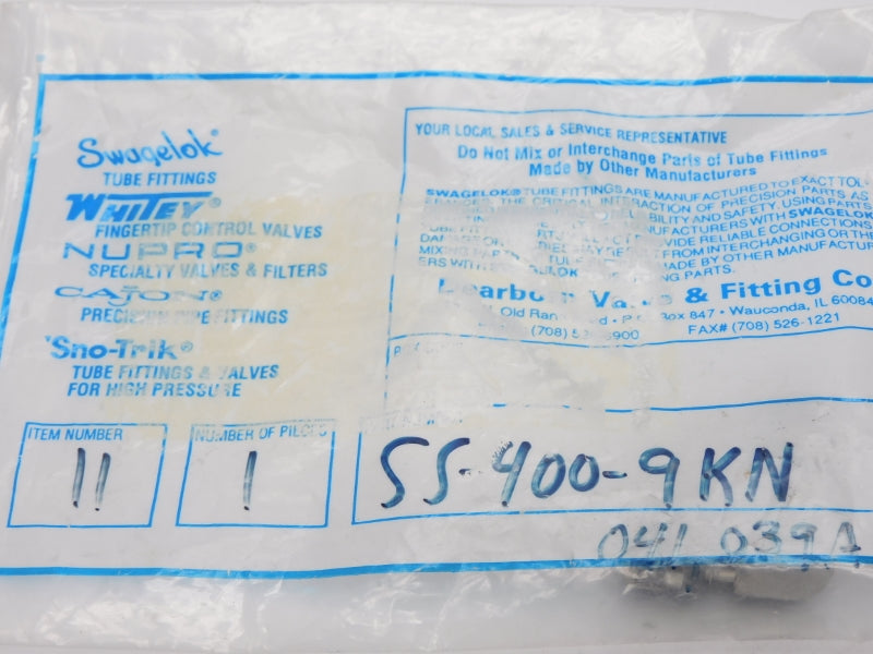 SWAGELOK SS-400-9KN NSMP