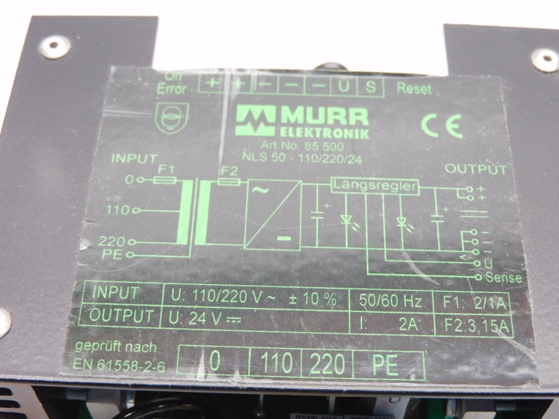 MURR ELEKTRONIK NLS50-110/220/24  85500 110/220V 3.15A UNMP