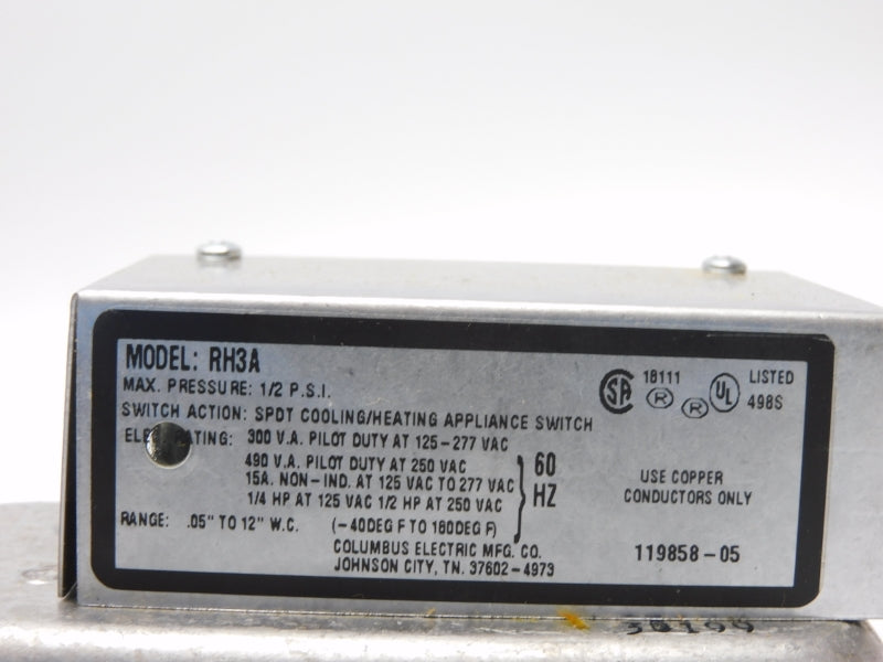 COLUMBUS ELECTRIC RH3A 2E462A 125277VAC 15A 1/2PSI NSMP MRO Global Solutions