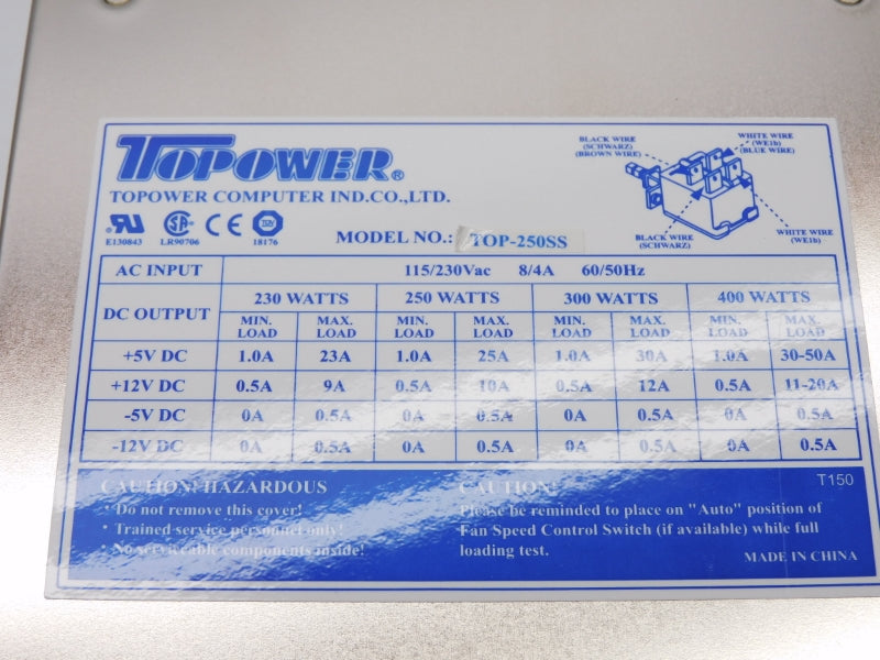 TOPOWER TOP-250SS TP80900584 115/230VAC 8/4A NSMP