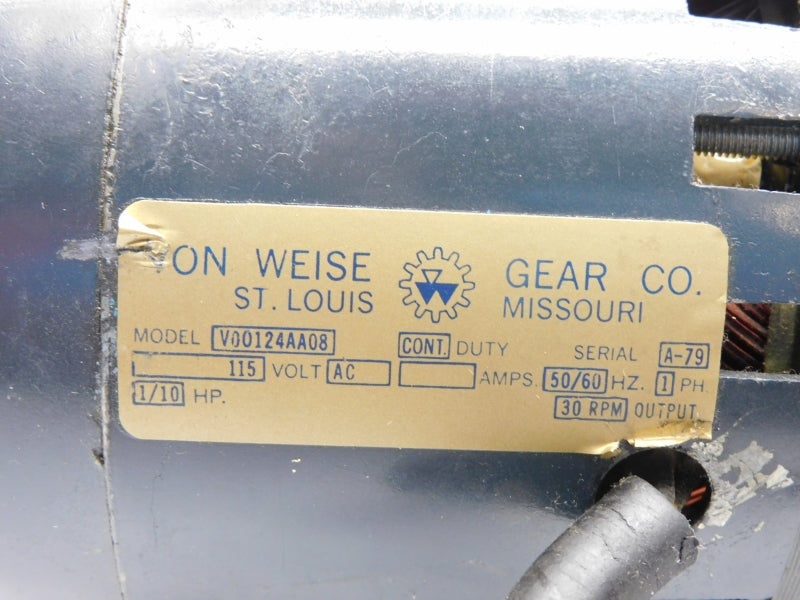 VON WEISE GEAR V00124AA08 115VAC UNMP