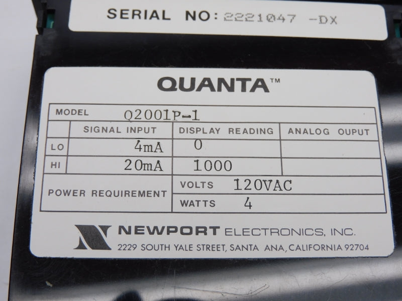 NEWPORT Q2001P-1 120VAC UNMP