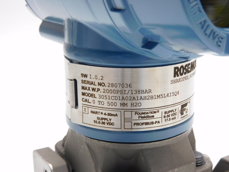 ROSEMOUNT 3051CD1A02A1AH2B1M5L4I5Q4 10.5-30VDC 2000PSI NSNP