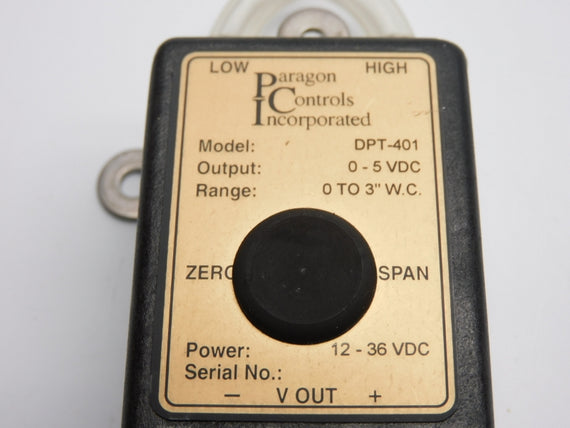 PARAGON CONTROLS DPT-401 12-36VDC 0-3"W.C. NSNP