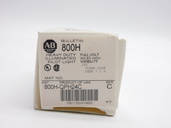 ALLEN BRADLEY 800H-QPH24C SER. C 24V (WH) NSMP