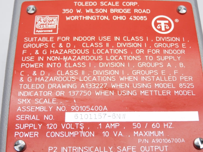 TOLEDO SCALE 90105400A 120V .1 NSNP