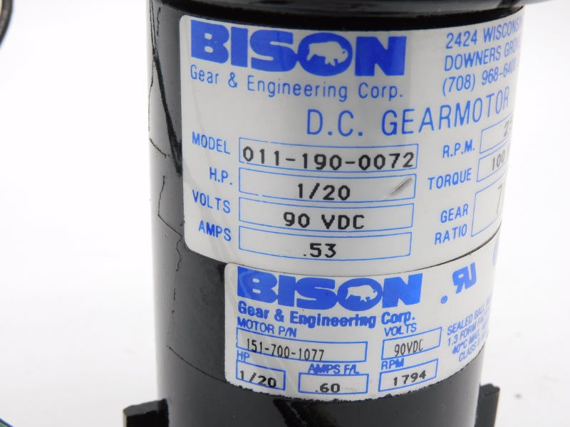 BISON 011-190-0072 90VDC .53A UNMP