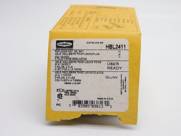 HUBBELL HBL2411 125/250V 20A NSMP