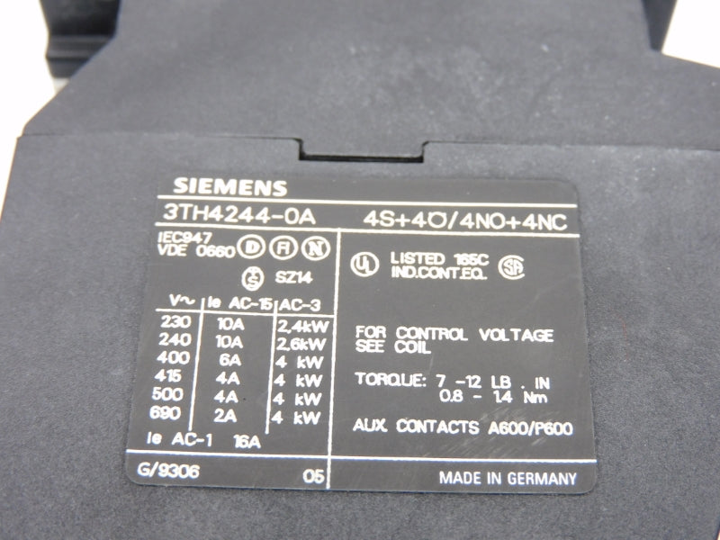 SIEMENS 3TH4244-0AK6 110/120V 16A NSNP