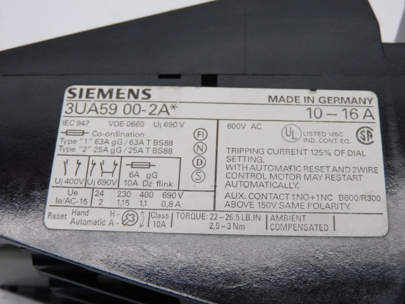 SIEMENS 3UA5900-2A* 690V 10-16A NSNP