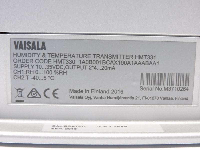 VAISALA HMT330 1A0B001BCAX100A1AAABAA1 10-35VDC NSMP