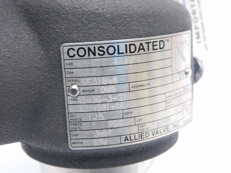 ALLIED VALVE 1543G-3-21 125PSI 1-1/4" NSMP