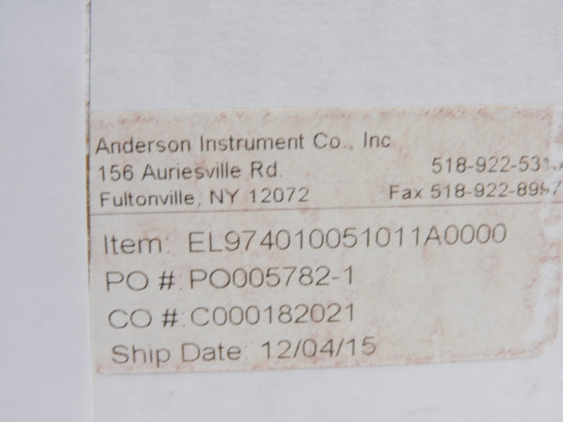 ANDERSON INSTRUMENT EL974010051011A0000 160PSI NSMP