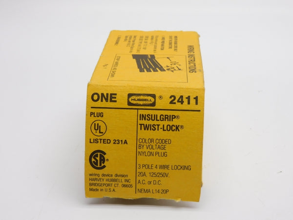HUBBELL 2411 125/250V 20A NSMP