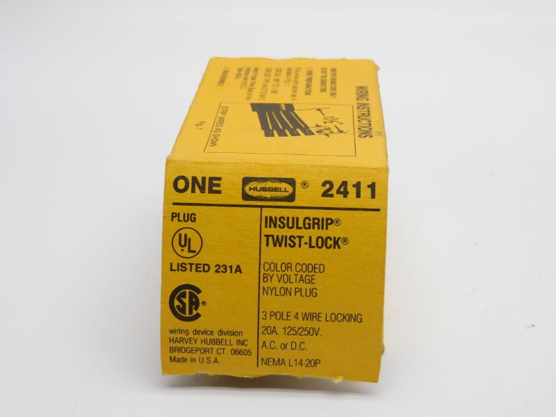 HUBBELL 2411 125/250V 20A NSMP