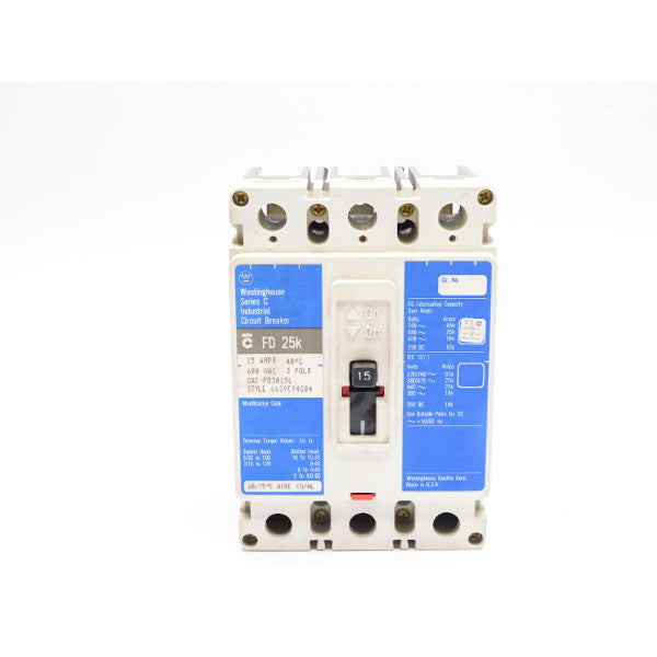 WESTINGHOUSE FD3015L SER. C 600VAC 15A (BLUE) (AS PICTURED) UNMP