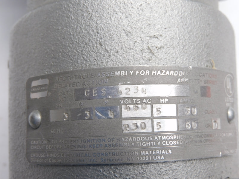 CROUSE HINDS CES4234 460VAC 60A (AS PICTURED) UNMP