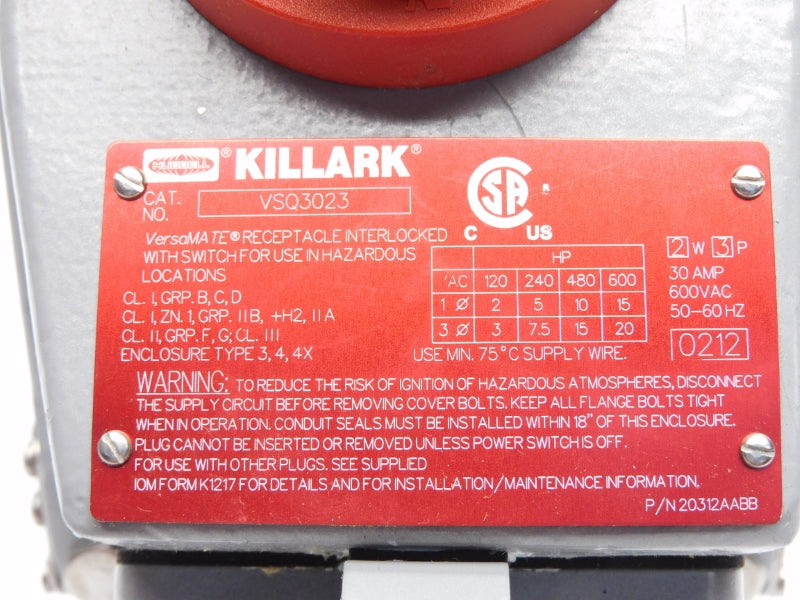 HUBBELL VSQ3023 600VAC 30A NSNP