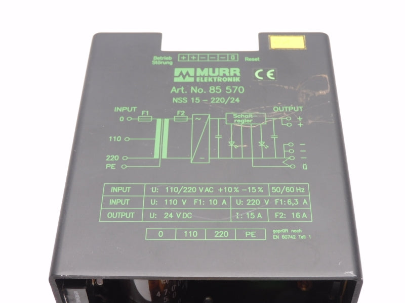 MURR ELEKTRONIK NSS15-220/24 85570 110/220VAC 16A UNMP