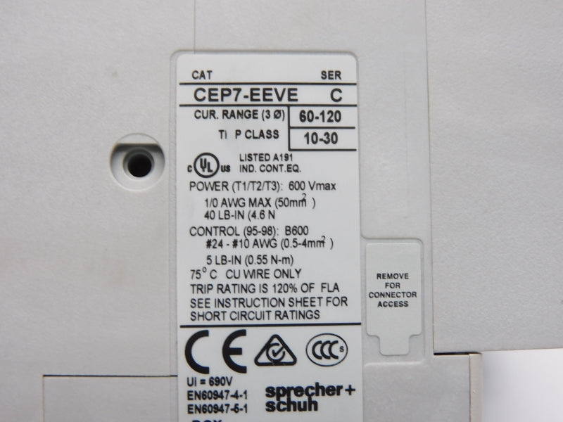 SPRECHER+SCHUH CEP7-EEVE SER. C 690V 60-120A NSNP