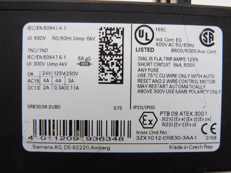 SIEMENS 3RB3036-2UB0 690V 12.5-50A NSNP