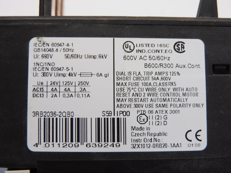 SIEMENS 3RB2036-2QB0 690V 6-25A NSNP