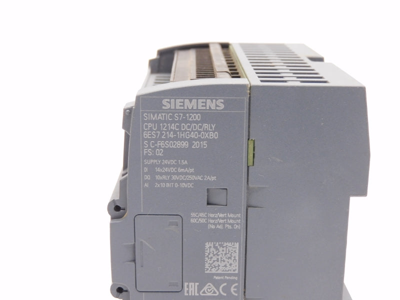 SIEMENS 6ES7214-1HG40-0XB0 250VAC 2A (NO DOOR) UNMP