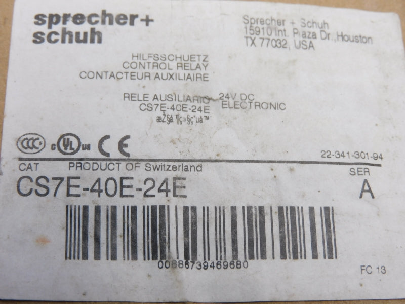 SPRECHER+SCHUH CS7E-40E-24E SER. A 24VDC 20A NSNP