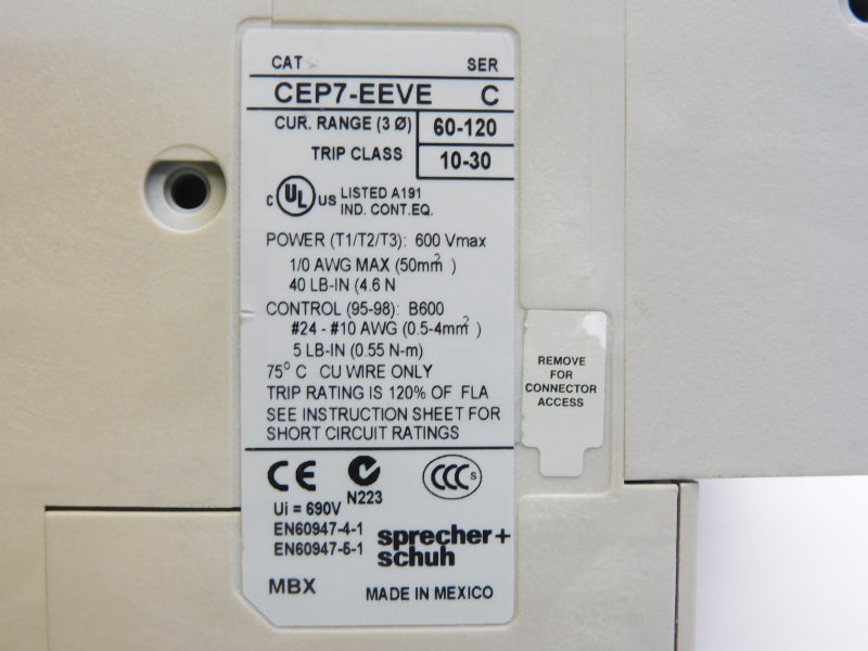 SPRECHER+SCHUH CEP7-EEVE SER. C 690V 60-120A UNMP