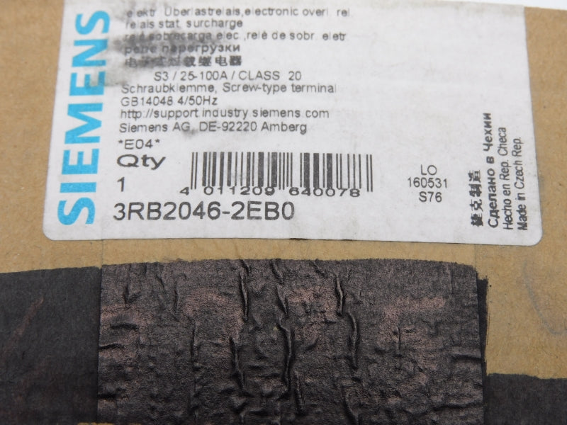 SIEMENS 3RB2046-2EB0 20-100A NSFS