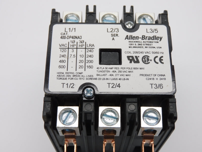 ALLEN BRADLEY 400-DP40NA3 SER. A 208/240V 40A (WH) NSMP