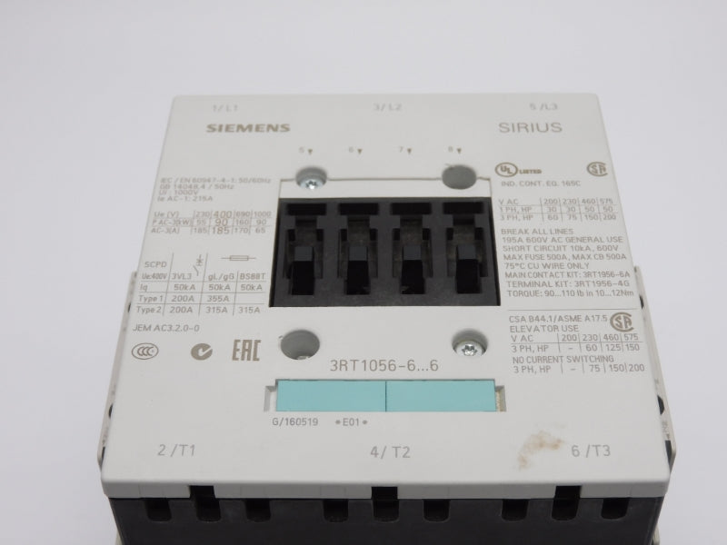 SIEMENS 3RT1056-6AF36 110-127V 210A NSNP