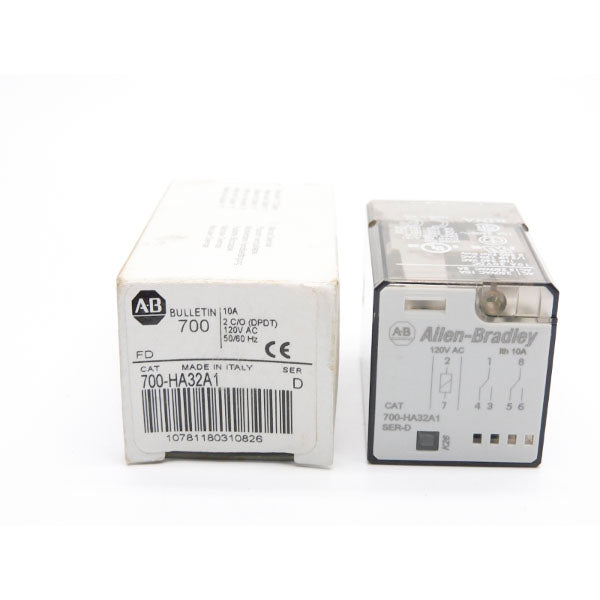 ALLEN BRADLEY 700-HA32A1 SER. D 120VAC 10A (WH) NSMP