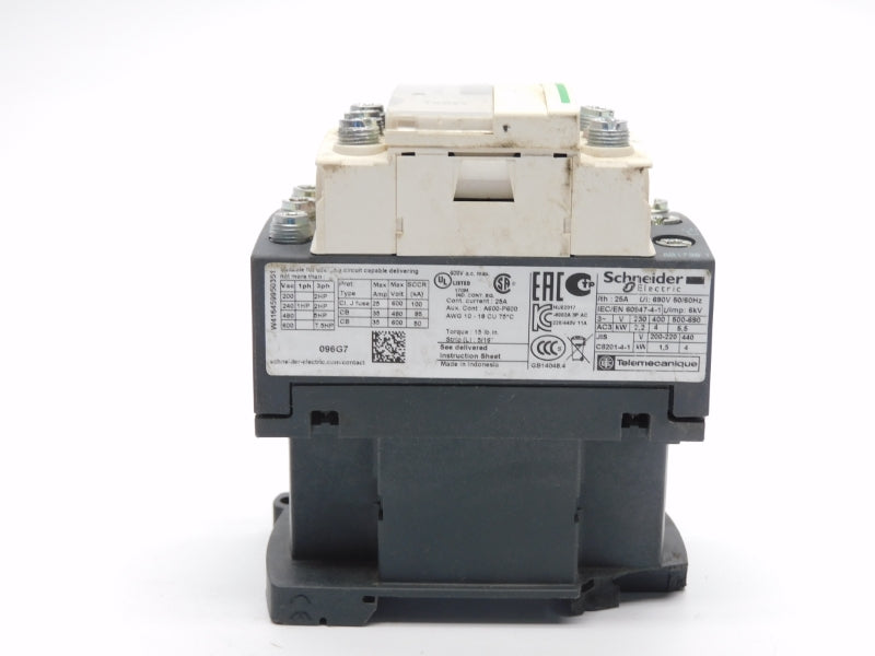 SCHNEIDER ELECTRIC LC1D096G7 120V 25A (AS PICTURED) NSNP