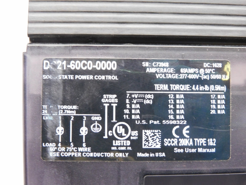 WATLOW DC21-60C0-0000 277-600V 65A NSNP