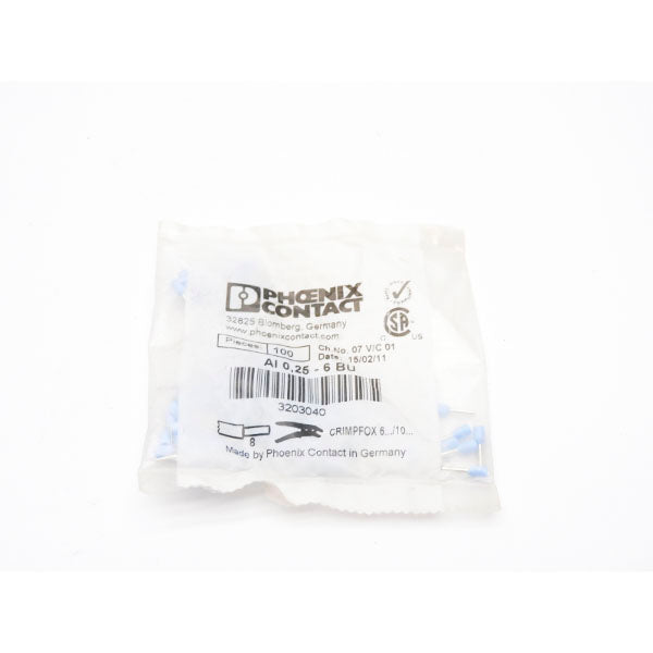 PHOENIX CONTACT AI0.25-6BU 3203040 (PKG OF 100) NSMP