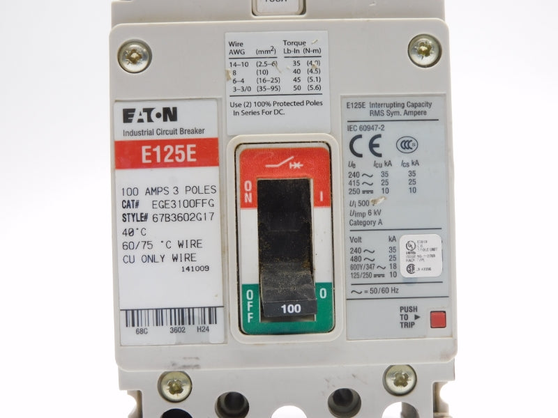 EATON EGE3100FFG 480V 100A UNMP