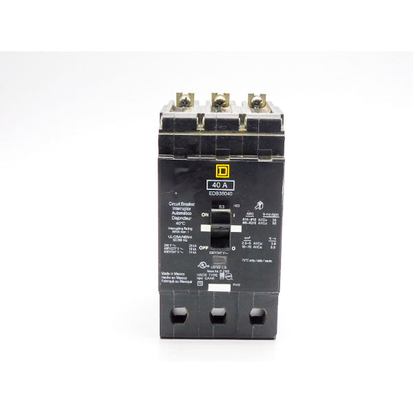 SQUARE D EDB36040 347V 40A UNMP