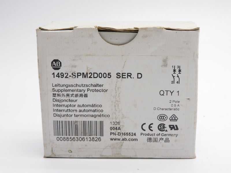 ALLEN BRADLEY 1492-SPM2D005 SER. D 277V 0.5A NSMP