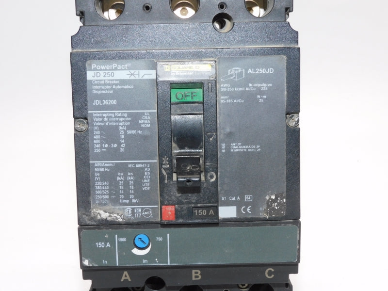 SQUARE D JDL36200 600V 150A UNMP
