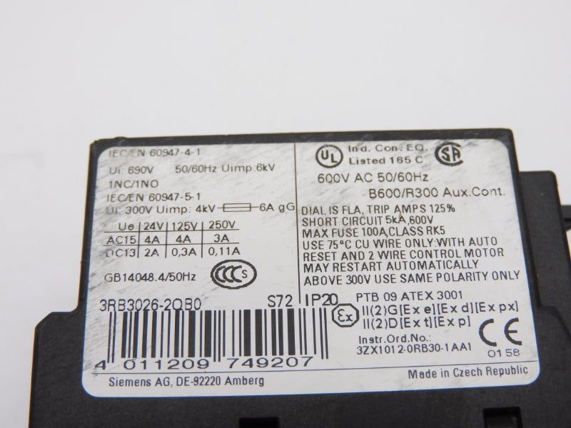 SIEMENS 3RB3026-2QB0 690V 6-25A UNMP