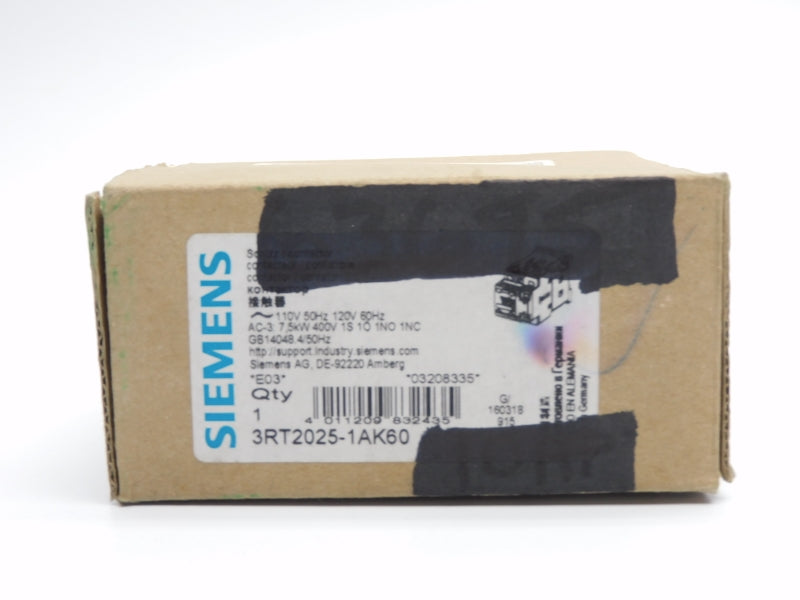 SIEMENS 3RT2025-1AK60 110/120V NSMP