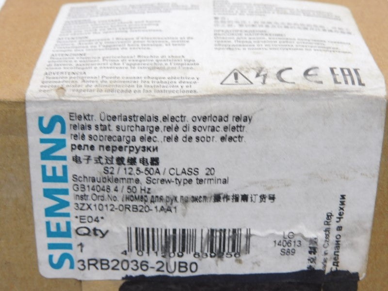 SIEMENS 3RB2036-2UB0 690V 12.5-50A NSMP