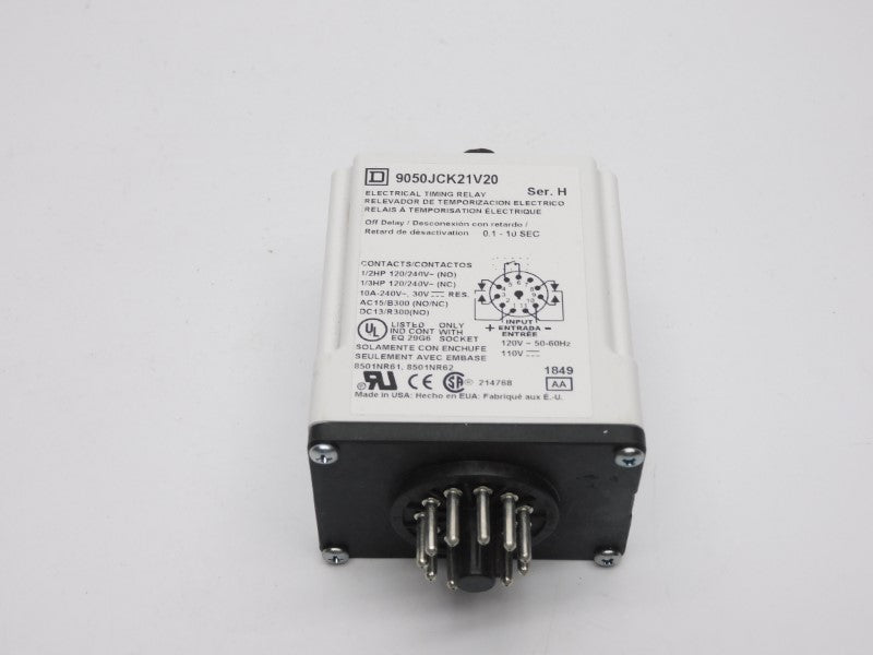SQUARE D 9050JCK21V20 SER. H 110/120V 10A 0.1-10S NSMP