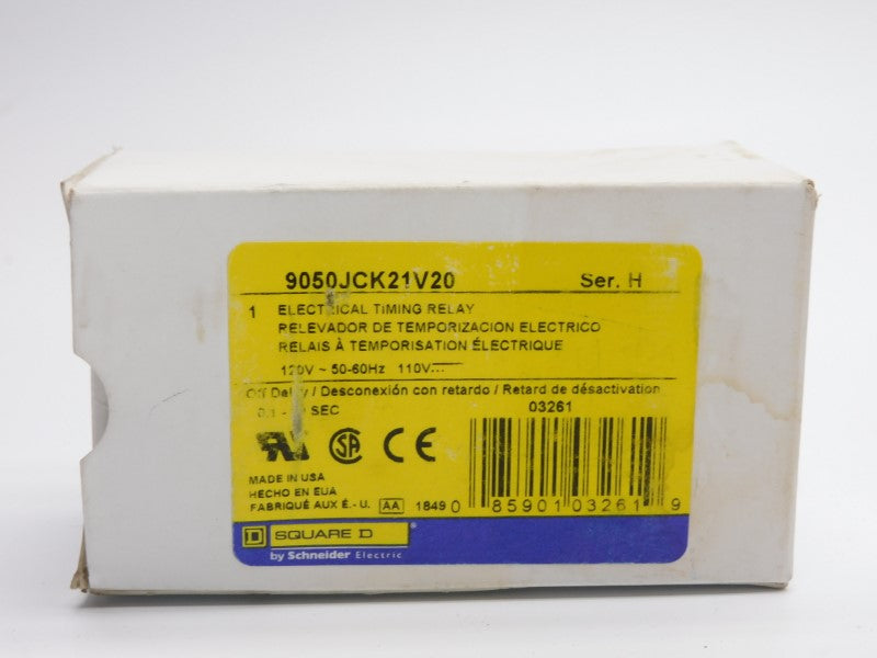 SQUARE D 9050JCK21V20 SER. H 110/120V 10A 0.1-10S NSMP