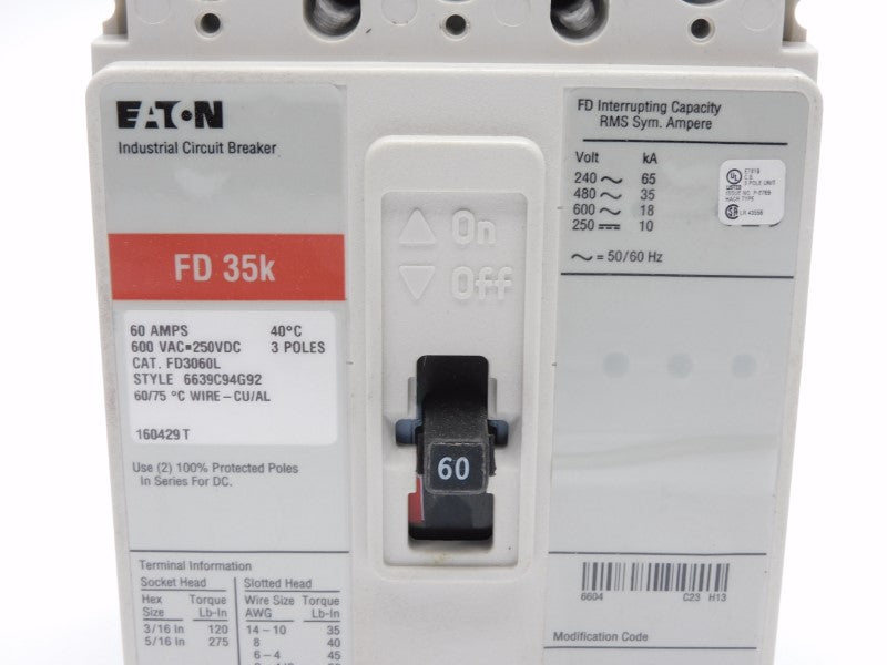 EATON FD3060L SER. C 600VAC 60A (RED) NSMP