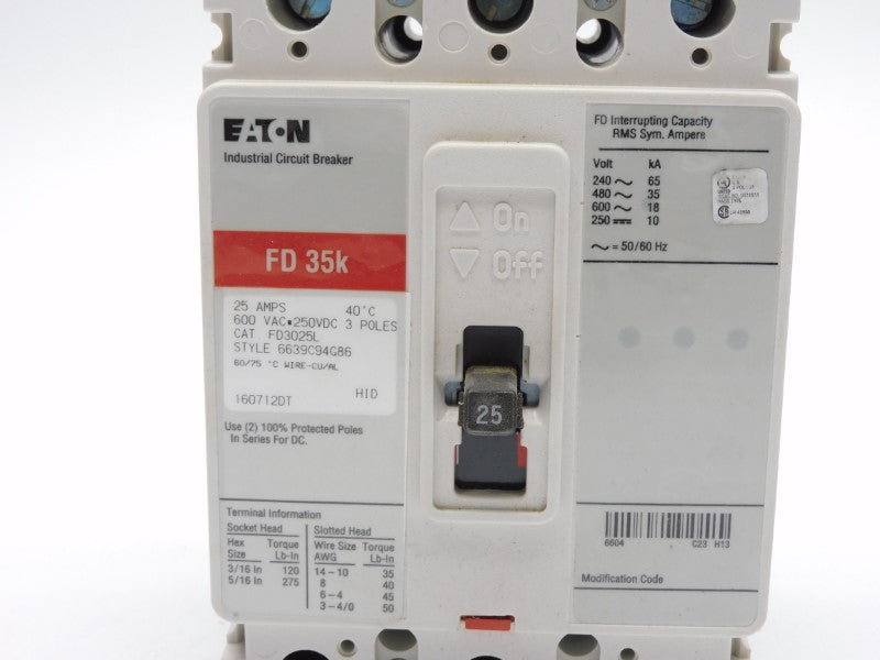 EATON FD3025L SER. C 600VAC 25A (RED) NSMP