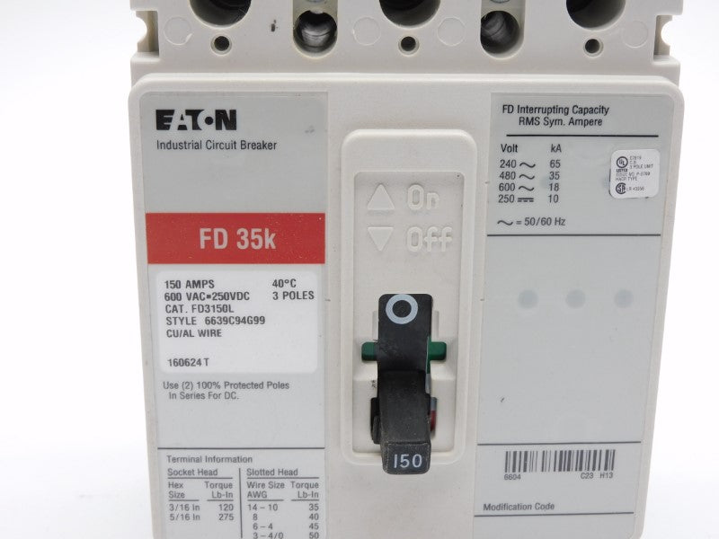 EATON FD3150L SER. C 600VAC 150A (RED) NSMP