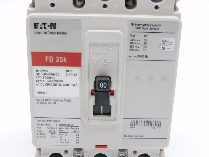 EATON FD3080L SER. C 600VAC 80A (RED) NSMP
